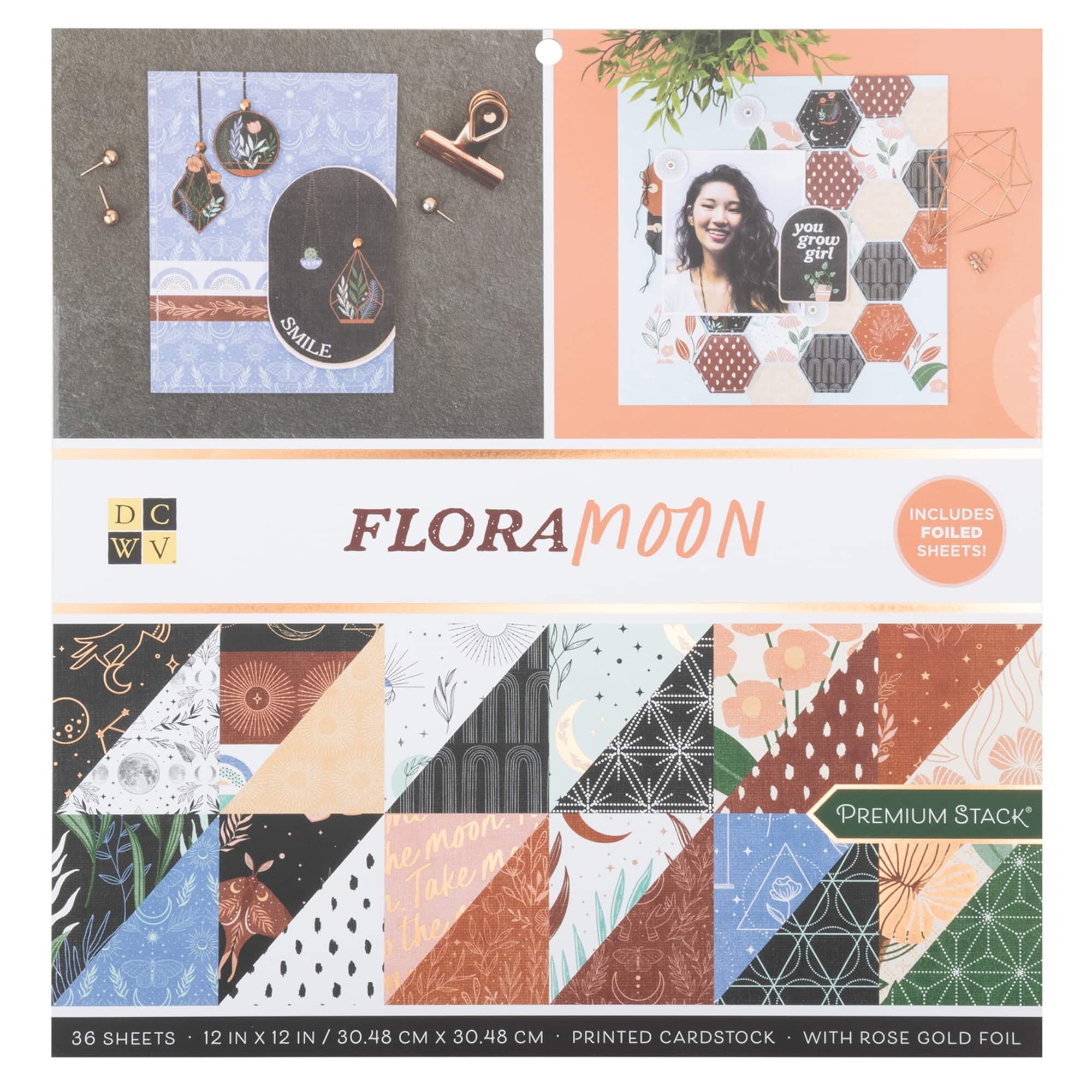 DCWV® 12" x 12" Premium Paper Flora Moon, 36 Sheets